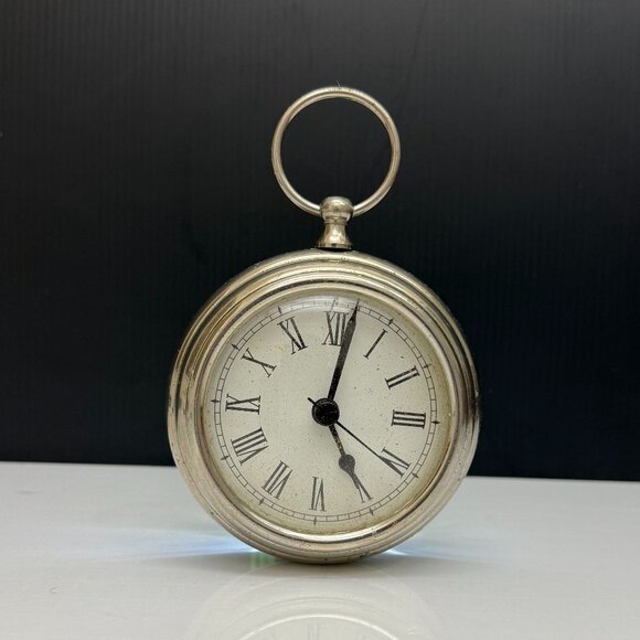 VINTAGE Clock Mechanical Pocket Watch 3 7/8" - Picture 2 of 4